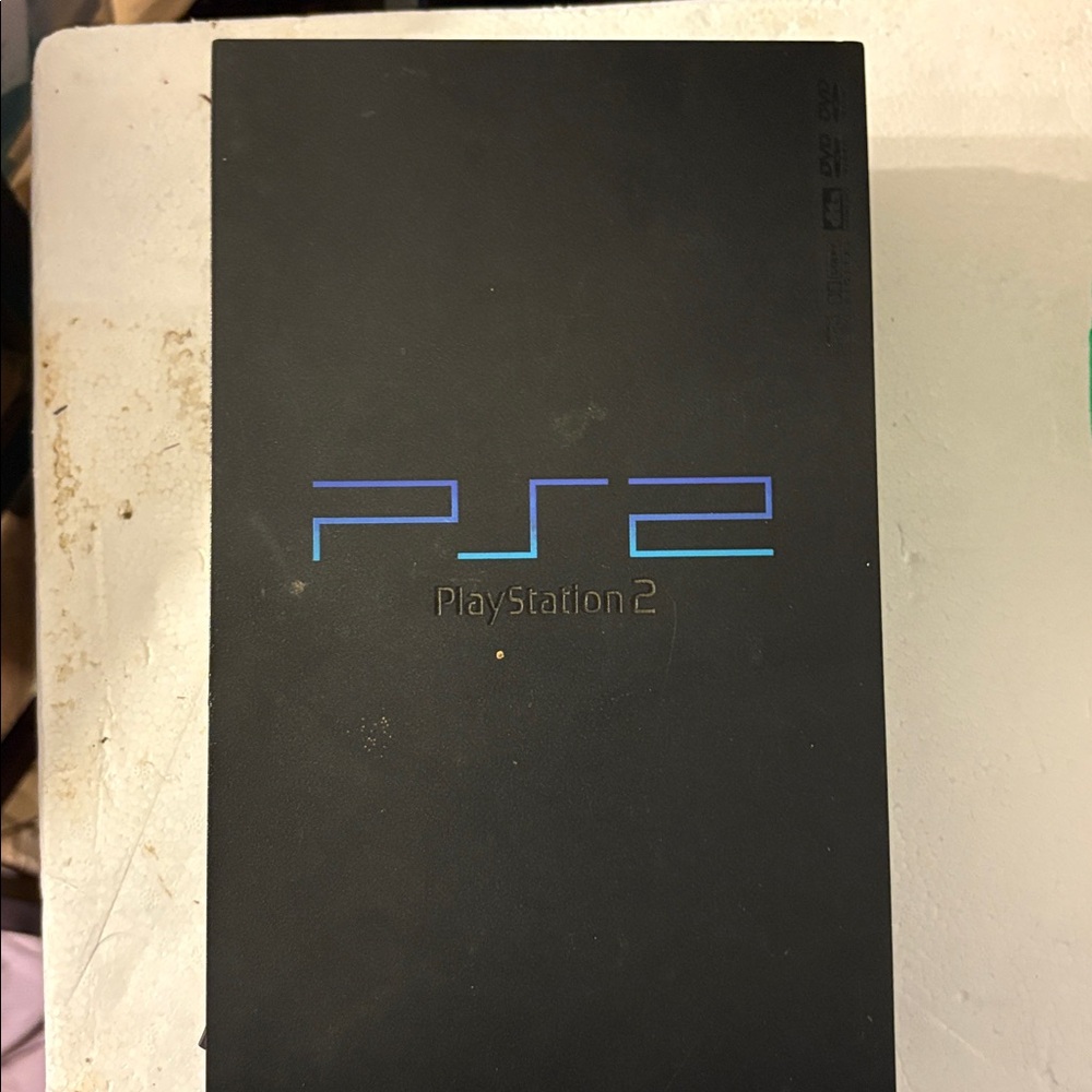 Sony PS2 Console in Black with Blue Highlights